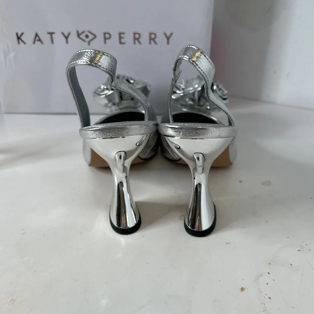 Katy Perry Laterr High Flower Silver Sz‎ 10